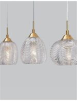 Suspensie Nova Luce Vario, finisaj auriu satinat/sticla clara, 3x12 W, cod 9191543 - imagine 6