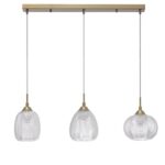 Suspensie Nova Luce Vario, finisaj auriu satinat/sticla clara, 3x12 W, cod 9191543