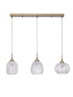 Suspensie Nova Luce Vario, finisaj auriu satinat/sticla clara, 3x12 W, cod 9191543