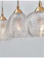 Suspensie Nova Luce Vario, finisaj auriu satinat/sticla clara, 3x12 W, cod 9191543 - imagine 5