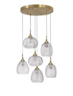 Suspensie Nova Luce Vario, finisaj auriu satinat/sticla clara, 6x12 W, cod 9191544