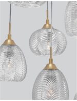 Suspensie Nova Luce Vario, finisaj auriu satinat/sticla clara, 6x12 W, cod 9191544 - imagine 6