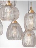 Suspensie Nova Luce Vario, finisaj auriu satinat/sticla clara, 6x12 W, cod 9191544 - imagine 5