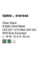 Aplica Nova Luce Vario, finisaj auriu satinat/sticla clara, 1x12 W, cod 9191545 - imagine 3