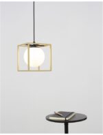 Pendul Nova Luce Juliet, finisaj auriu mat/sticla opal, 1x12 W, cod 9206401 - imagine 5