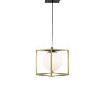 Pendul Nova Luce Juliet, finisaj auriu mat/sticla opal, 1x12 W, cod 9206401