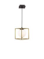 Pendul Nova Luce Juliet, finisaj auriu mat/sticla opal, 1x12 W, cod 9206401