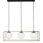 Suspensie Nova Luce Juliet, finisaj auriu mat/sticla opal, 3x12 W, cod 9206402