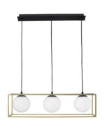 Suspensie Nova Luce Juliet, finisaj auriu mat/sticla opal, 3x12 W, cod 9206402