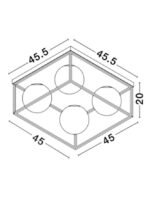 Plafoniera Nova Luce Juliet, finisaj auriu mat/sticla opal, 4x12 W, cod 9206403 - imagine 4