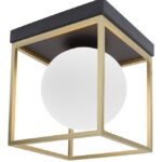 Plafoniera Nova Luce Juliet, finisaj auriu mat/sticla opal, 1x12 W, cod 9206404
