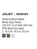 Plafoniera Nova Luce Juliet, finisaj auriu mat/sticla opal, 1x12 W, cod 9206404 - imagine 3