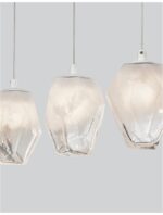 Suspensie Nova Luce Ice, finisaj alb mat/sticla alba degrade, 5x5 W, cod 9260235 - imagine 9