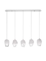 Suspensie Nova Luce Ice, finisaj alb mat/sticla alba degrade, 5x5 W, cod 9260235