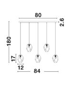 Suspensie Nova Luce Ice, finisaj alb mat/sticla alba degrade, 5x5 W, cod 9260235 - imagine 4