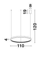 Suspensie Nova Luce Preston, finisaj alama antichizata/acril, 60 W, cod 9285110 - imagine 4