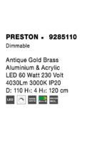 Suspensie Nova Luce Preston, finisaj alama antichizata/acril, 60 W, cod 9285110 - imagine 3