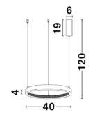 Suspensie Nova Luce Preston, finisaj alama antichizata/acril, 25 W, cod 9285401 - imagine 4