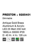 Suspensie Nova Luce Preston, finisaj alama antichizata/acril, 25 W, cod 9285401 - imagine 3