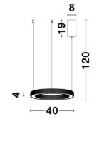 Suspensie Nova Luce Fiore, finisaj alama antichizata/acril, 40 W, cod 9285410 - imagine 4