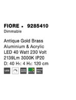 Suspensie Nova Luce Fiore, finisaj alama antichizata/acril, 40 W, cod 9285410 - imagine 3
