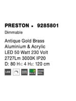 Suspensie Nova Luce Preston, finisaj alama antichizata/acril, 50 W, cod 9285801 - imagine 3