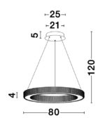 Suspensie Nova Luce Fiore, finisaj alama antichizata/acril, 80 W, cod 9285810 - imagine 4