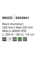 Suspensie Nova Luce Nocci, finisaj negru mat, 3x4.5 W, cod 9303941 - imagine 2