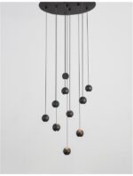 Suspensie Nova Luce Nocci, finisaj negru mat, 10x4.5 W, cod 9303952 - imagine 9