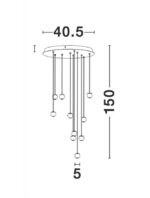 Suspensie Nova Luce Nocci, finisaj negru mat, 10x4.5 W, cod 9303952 - imagine 4