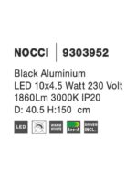 Suspensie Nova Luce Nocci, finisaj negru mat, 10x4.5 W, cod 9303952 - imagine 3