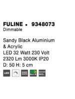 Plafoniera Nova Luce Fuline, finisaj negru satinat, 32 W, cod 9348073 - imagine 3