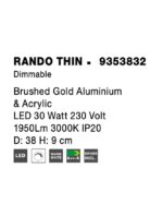 Plafoniera Nova Luce Rando Thin, finisaj auriu periat, 30 W, cod 9353832 - imagine 4