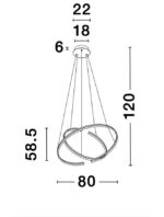 Suspensie Nova Luce Torrente, finisaj negru satinat, 93 W, cod  9392012 - imagine 4