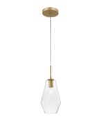 Pendul Nova Luce Prisma, finisaj auriu mat/sticla clara, 1x12 W, cod 9426732