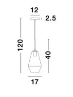 Pendul Nova Luce Prisma, finisaj auriu mat/sticla clara, 1x12 W, cod 9426732 - imagine 4