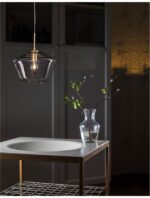 Pendul Nova Luce Prisma, finisaj auriu mat/sticla clara, 1x12 W, cod 9426733 - imagine 11