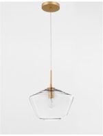 Pendul Nova Luce Prisma, finisaj auriu mat/sticla clara, 1x12 W, cod 9426733 - imagine 10