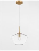 Pendul Nova Luce Prisma, finisaj auriu mat/sticla clara, 1x12 W, cod 9426733 - imagine 9