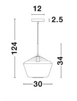 Pendul Nova Luce Prisma, finisaj auriu mat/sticla clara, 1x12 W, cod 9426733 - imagine 4