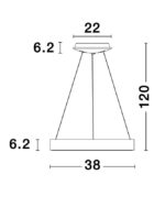 Suspensie Nova Luce Rando Thin, finisaj alb mat, 30 W, cod 9453430 - imagine 4