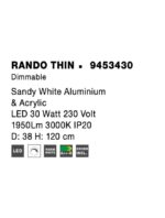Suspensie Nova Luce Rando Thin, finisaj alb mat, 30 W, cod 9453430 - imagine 3