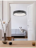 Suspensie Nova Luce Rando Thin, finisaj negru mat, 30 W, cod 9453431 - imagine 9