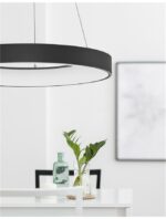 Suspensie Nova Luce Rando Thin, finisaj negru satinat, 50 W, cod 9453453 - imagine 8