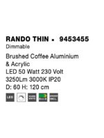 Suspensie Nova Luce Rando Thin, finisaj maro periat, 50 W, cod 9453455 - imagine 4