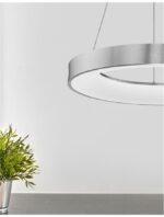 Suspensie Nova Luce Rando Thin, finisaj aluminiu periat, 50 W, cod 9453456 - imagine 8