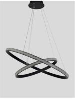 Suspensie Nova Luce Nager, finisaj negru mat/acril, 45 W, cod 9481092 - imagine 8