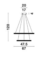 Suspensie Nova Luce Nager, finisaj negru mat/acril, 62 W, cod 9481093 - imagine 4