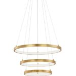 Suspensie Nova Luce Leon, finisaj auriu satinat/acril, 83 W, cod 9501430