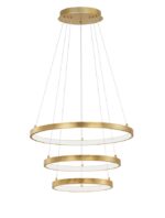 Suspensie Nova Luce Leon, finisaj auriu satinat/acril, 83 W, cod 9501430